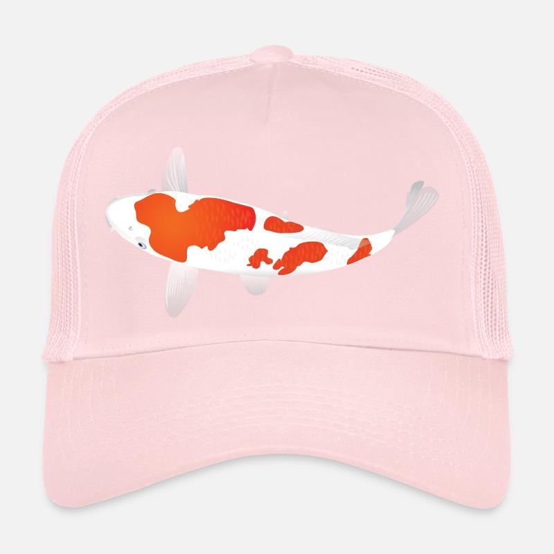Carpe Koï - Blanche et Rouge Casquette trucker 