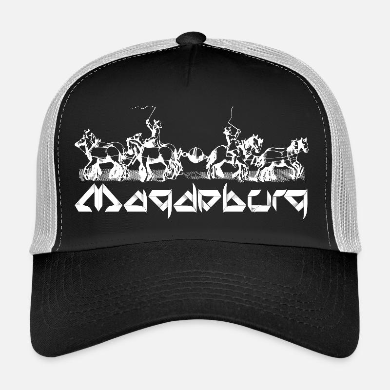 Magdeburg - Guericke Halbkugel Experiment - Trucker Cap - Schwarz/Steingrau