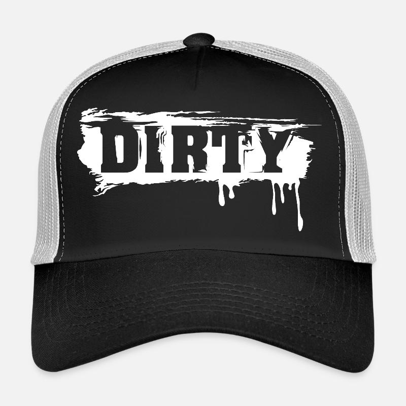 dirty brush lettering graffiti used look - Trucker Cap - Schwarz/Steingrau
