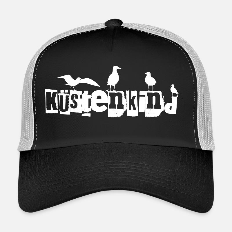 Küstenkind mit Möwen - Trucker Cap - Schwarz/Steingrau