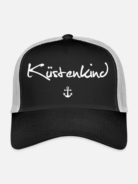 Küstenkind | Anker - Trucker Cap - Schwarz/Steingrau