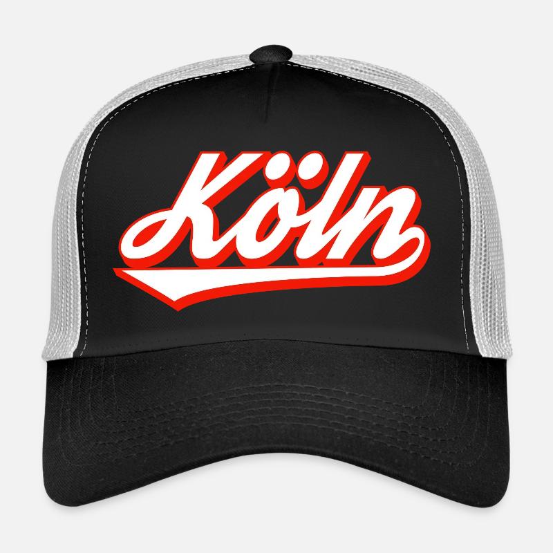 Köln Schriftzug Design mit roter Kontur Trucker Cap