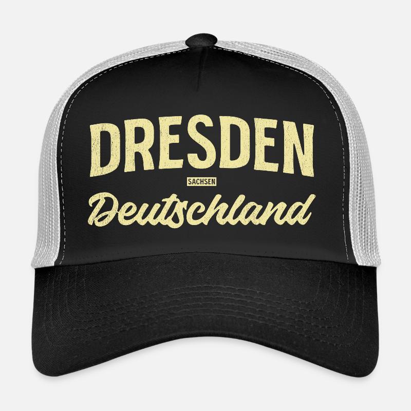 Impression rétro de la police de Dresde Casquette trucker 