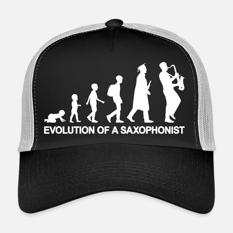 Evolution of A Saxophonist - Trucker Cap - Schwarz/Steingrau
