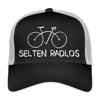 selten radlos fahrrad spruch sport radfahren - Trucker Cap - Schwarz/Steingrau - Vorne