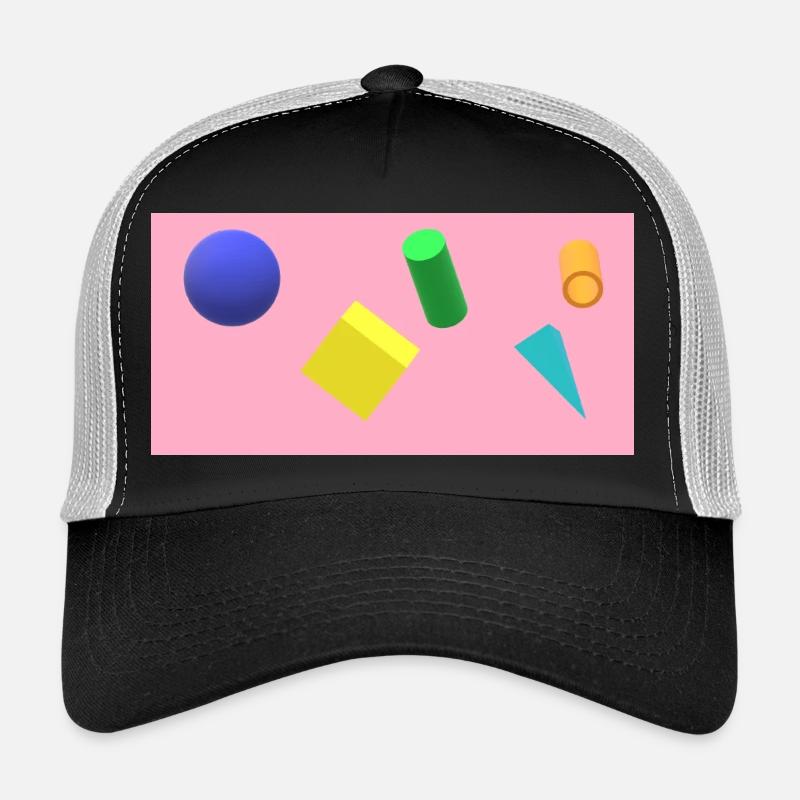 Vibrant Geometric Shapes on Pastel Background Trucker Cap