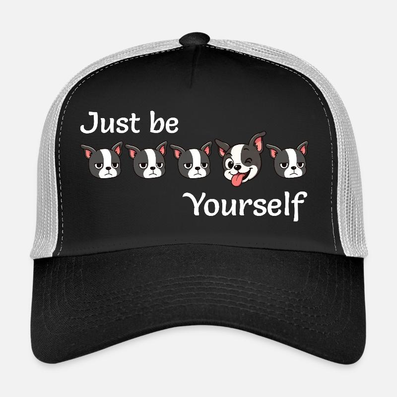 Boston - Soyez simplement - Vous-même - Texte blanc Casquette trucker 