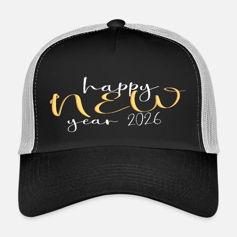 Happy New Year 2026 - Trucker Cap - black/stone grey