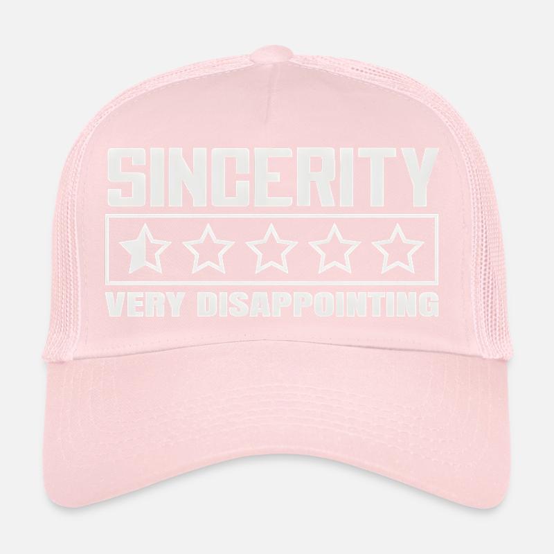 Sincerity 1 Star Review Sarcasm Design Trucker Cap