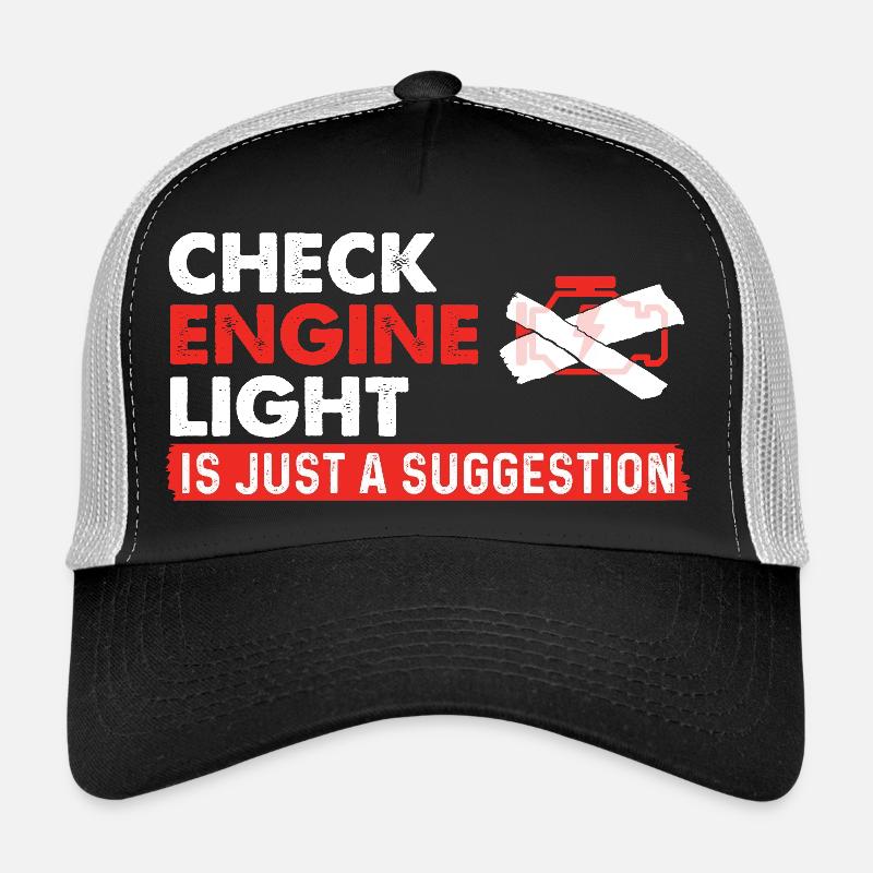 Check Engine Light Suggestion Racing Car Trucker Cap