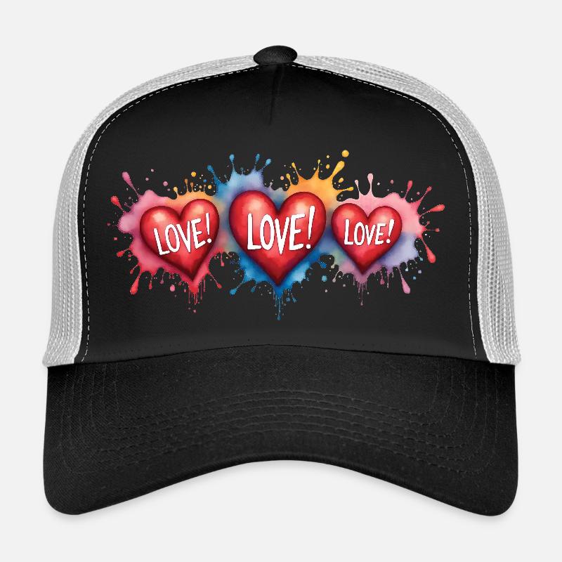 Liebestext Herzenform-Gemälde Druck Trucker Cap
