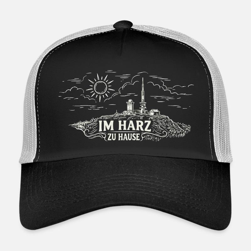 Im Harz zu Hause Berglandschaft Logo Trucker Cap