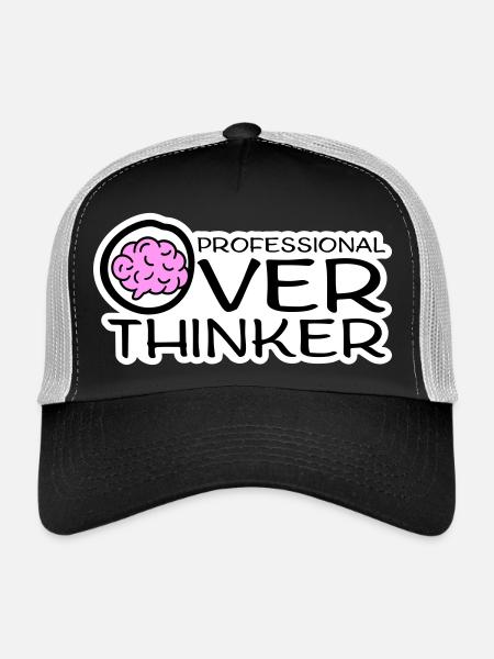 Logo drôle d’anxiété drôle et sombre de la réflexion professionnelle - Casquette trucker  - noir/gris pierre - Devant