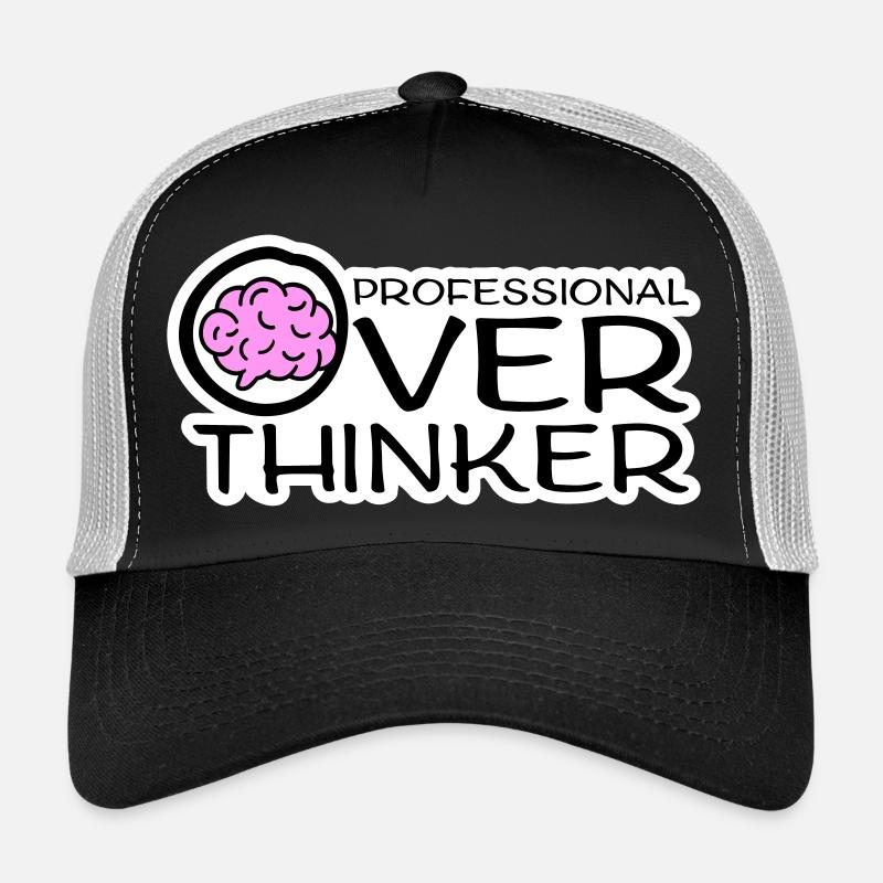 Professional Overthinker Funny Brooding Anxiety Logo Trucker Cap