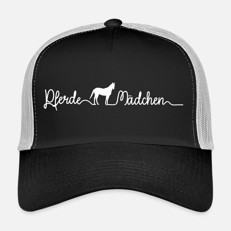 Pferdemädchen Pferde reiten - Trucker Cap - Schwarz/Steingrau