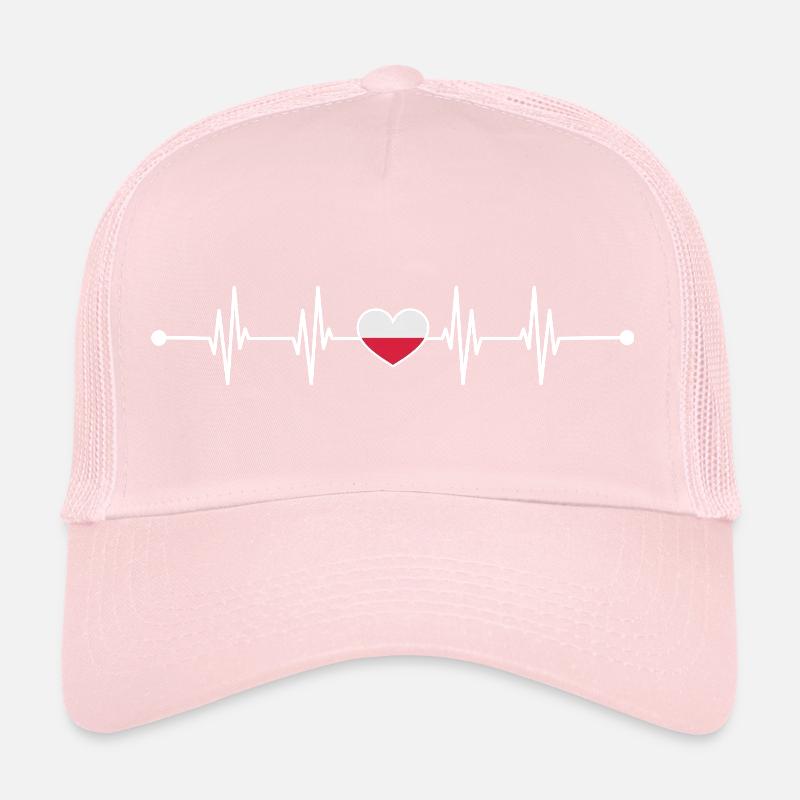 Heartbeat drapeau de la Pologne Casquette trucker 