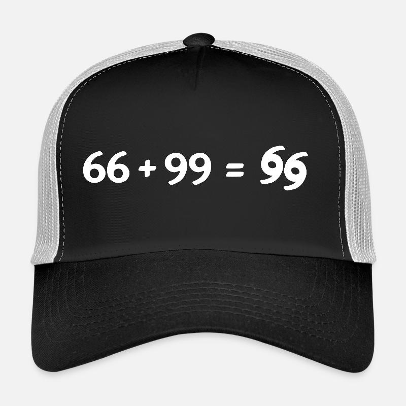 66 + 99 blanc - Casquette trucker  - noir/gris pierre