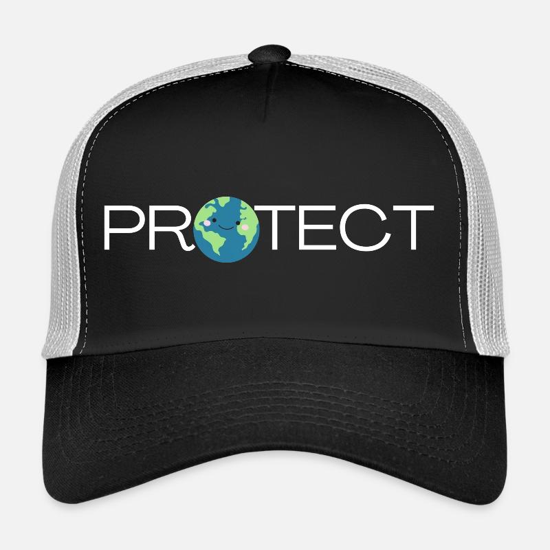 Protect the Earth Umweltschutz Geschenkidee - Trucker Cap - Schwarz/Steingrau