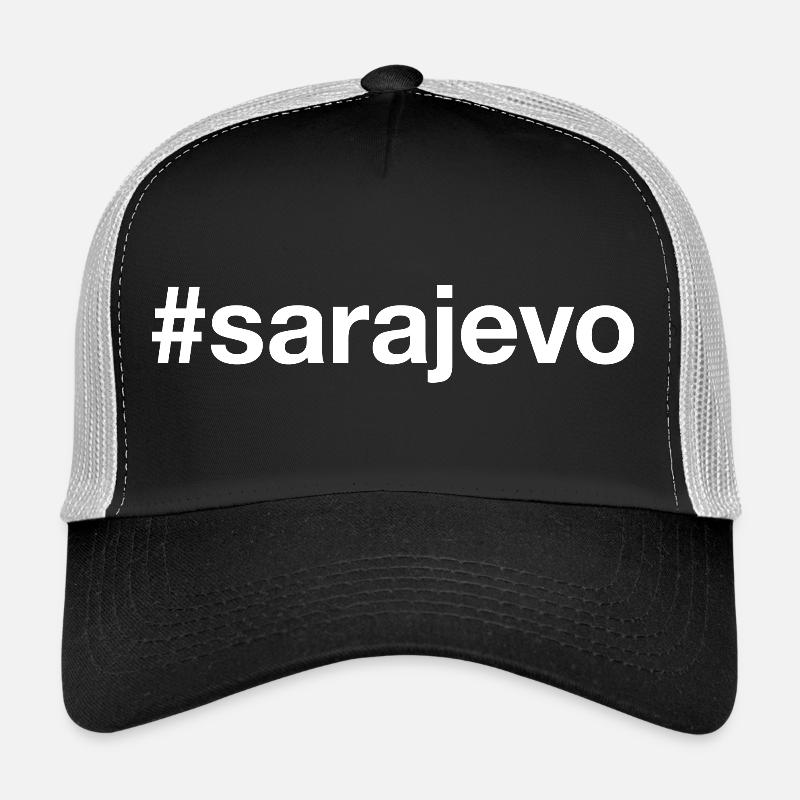 SARAJEVO Hashtag - Trucker Cap - Schwarz/Steingrau