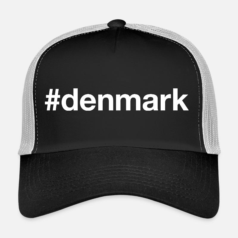 DENMARK Hashtag Dänemark - Trucker Cap - Schwarz/Steingrau