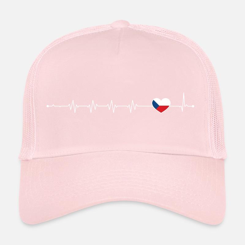 Heartbeat drapeau de la République tchèque Casquette trucker 