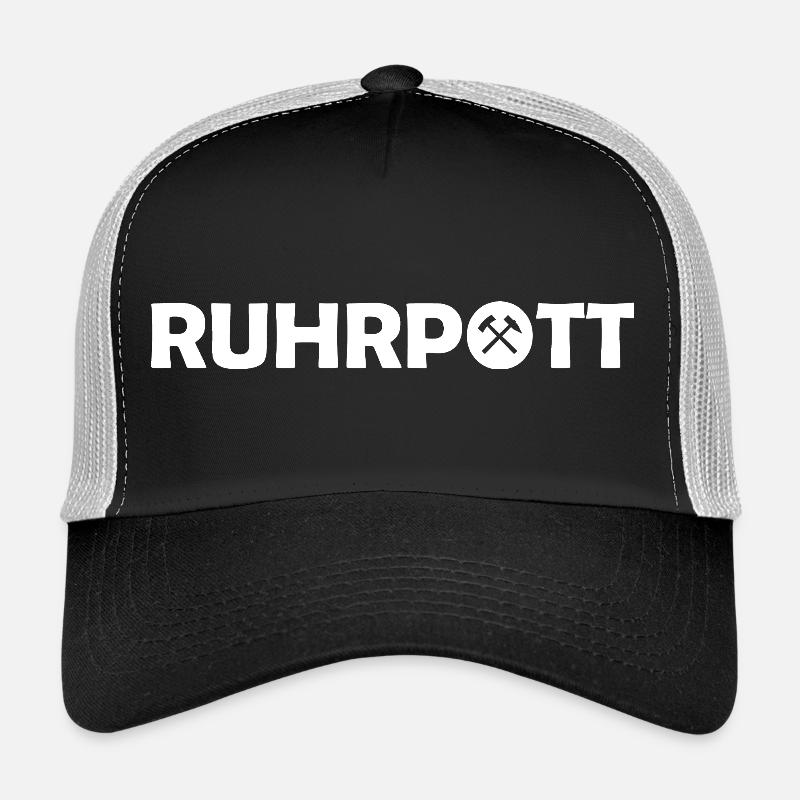 Ruhrpott - Dat hat wat mittn Herz zu tun - Zeche - Trucker Cap - Schwarz/Steingrau