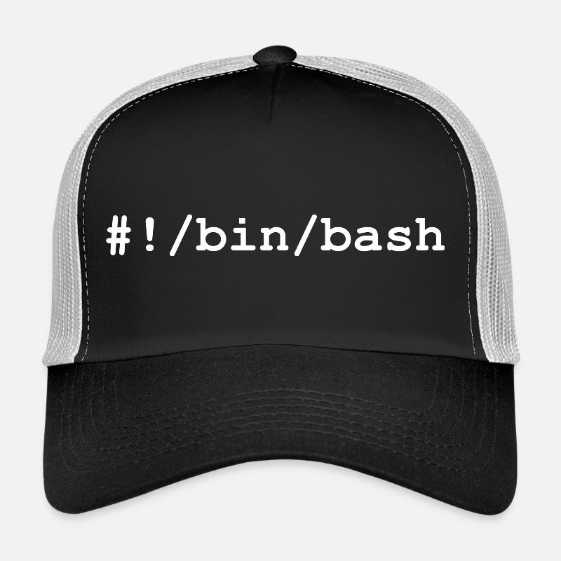Shell bash / bourne-again sous Linux et Unix - Casquette trucker  - noir/gris pierre