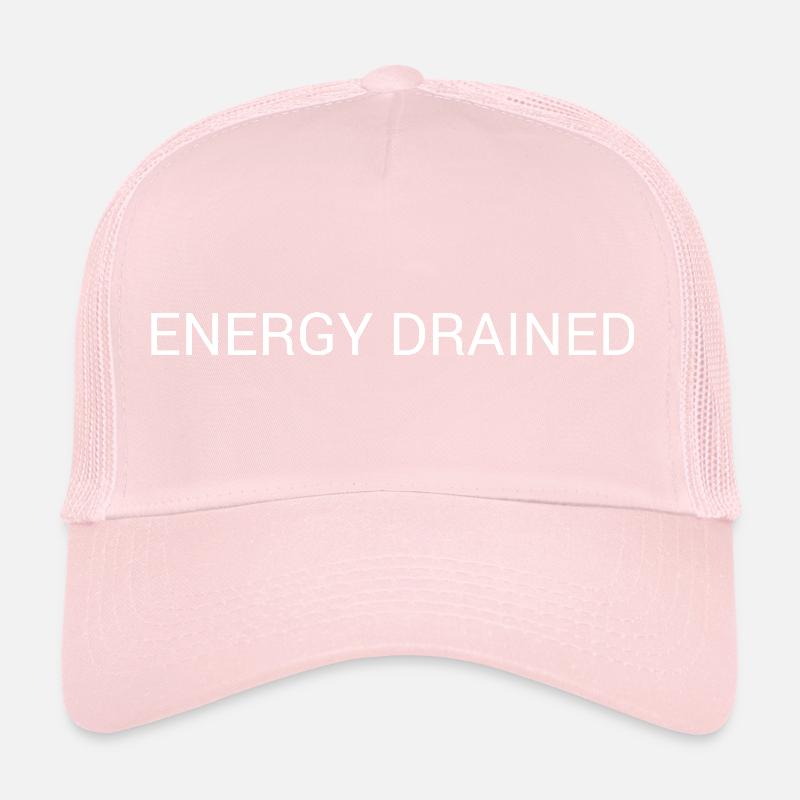 Énergie drainée – Conception minimale du texte Casquette trucker 