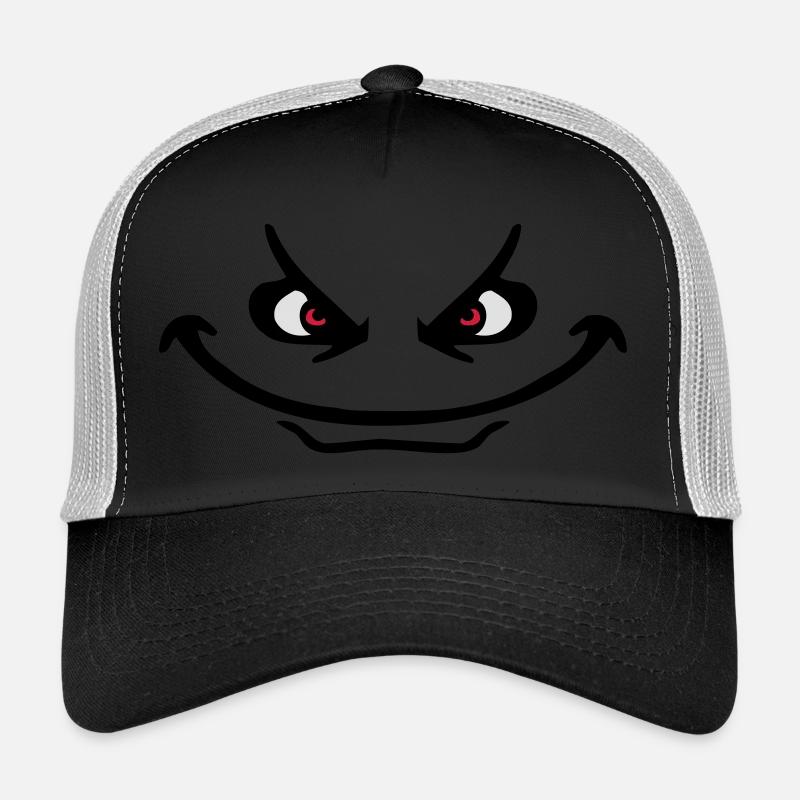 Evil Peep Cartoon Face Cool Monster Grin Casquette trucker 