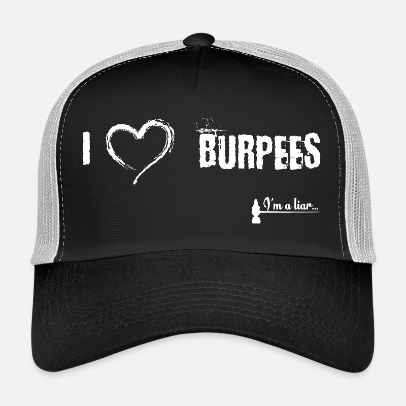 Ich liebe Burpees - Trucker Cap - Schwarz/Steingrau
