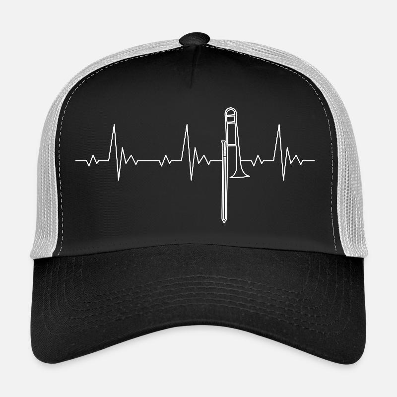 Trombone heartbeat for trombone players Trucker Cap