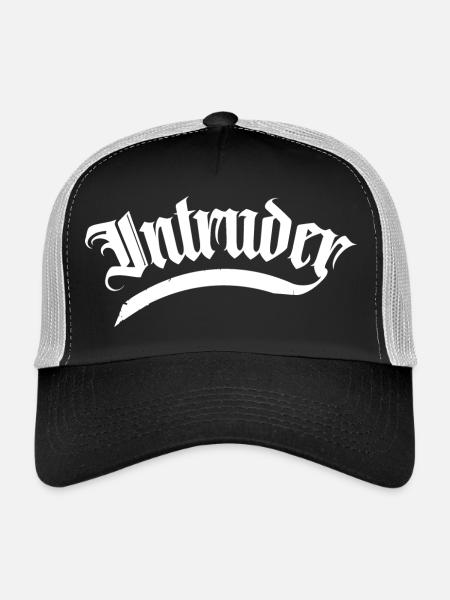 intruder hacker intruder clan sticker computer - Trucker Cap - black/stone grey - Front