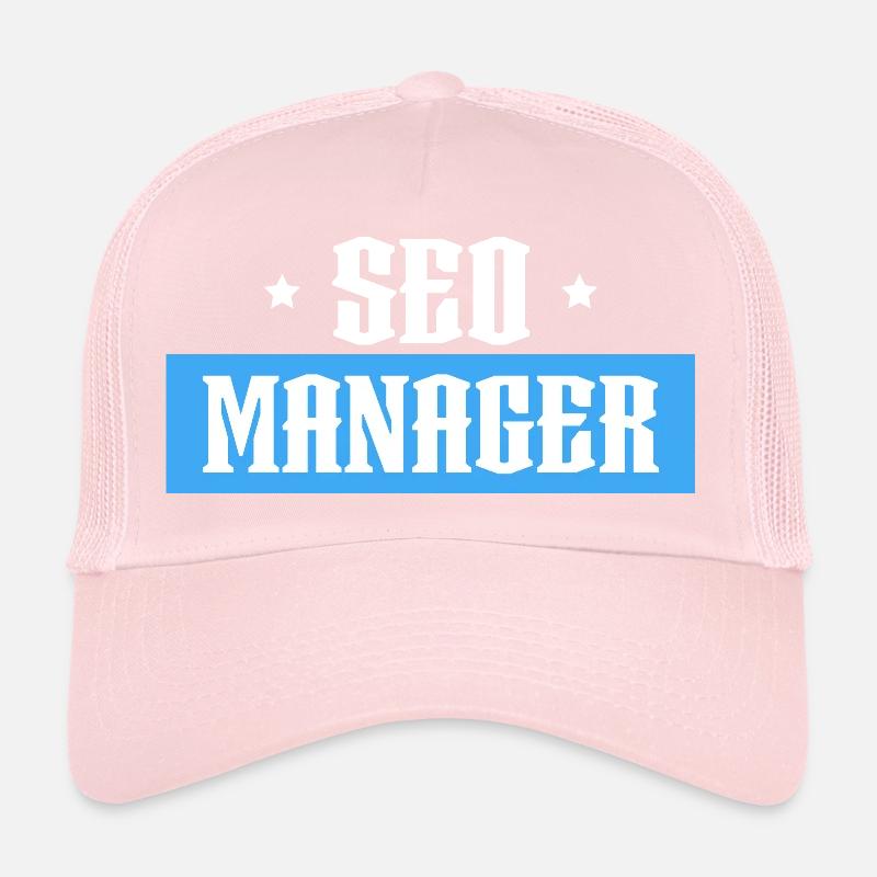 SEO Manager tshirt bleu noir Casquette trucker 