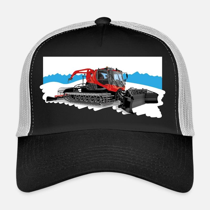 Pistenraupe bei der Arbeit im Schnee - Trucker Cap - Schwarz/Steingrau