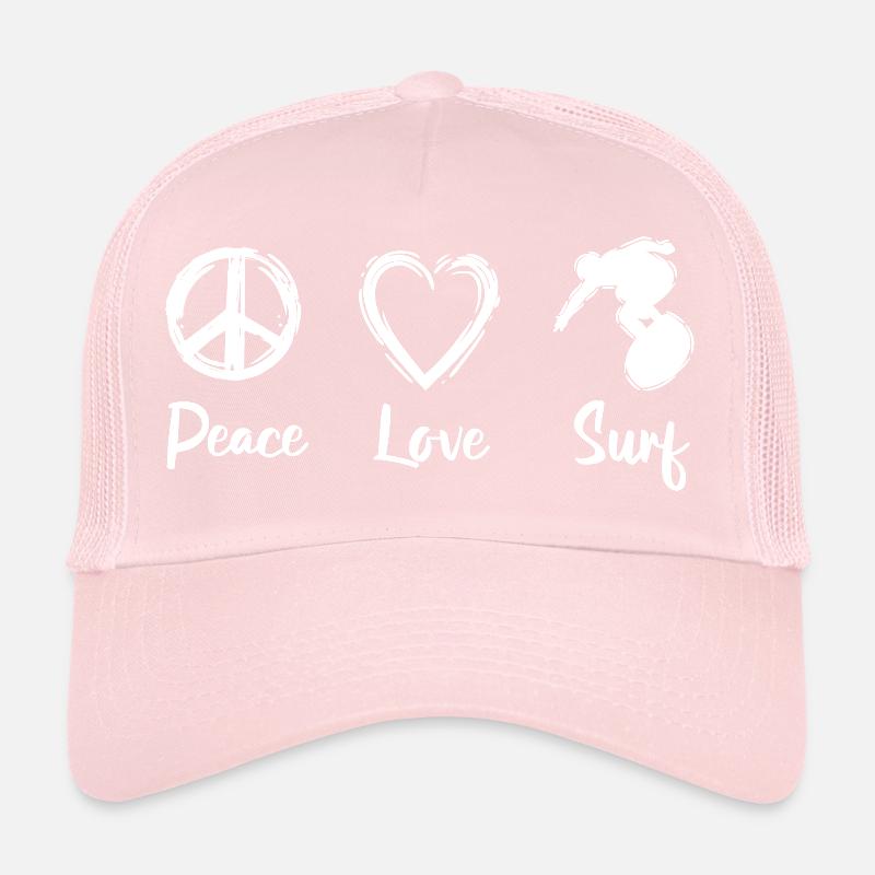 Peace Love Surf Trucker Cap