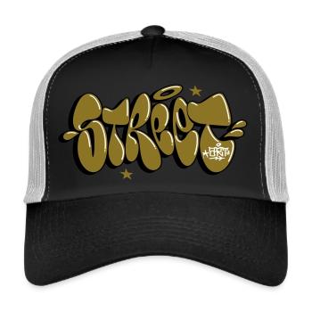 Streetart Graffiti - Trucker Cap - Schwarz/Steingrau - Vorne