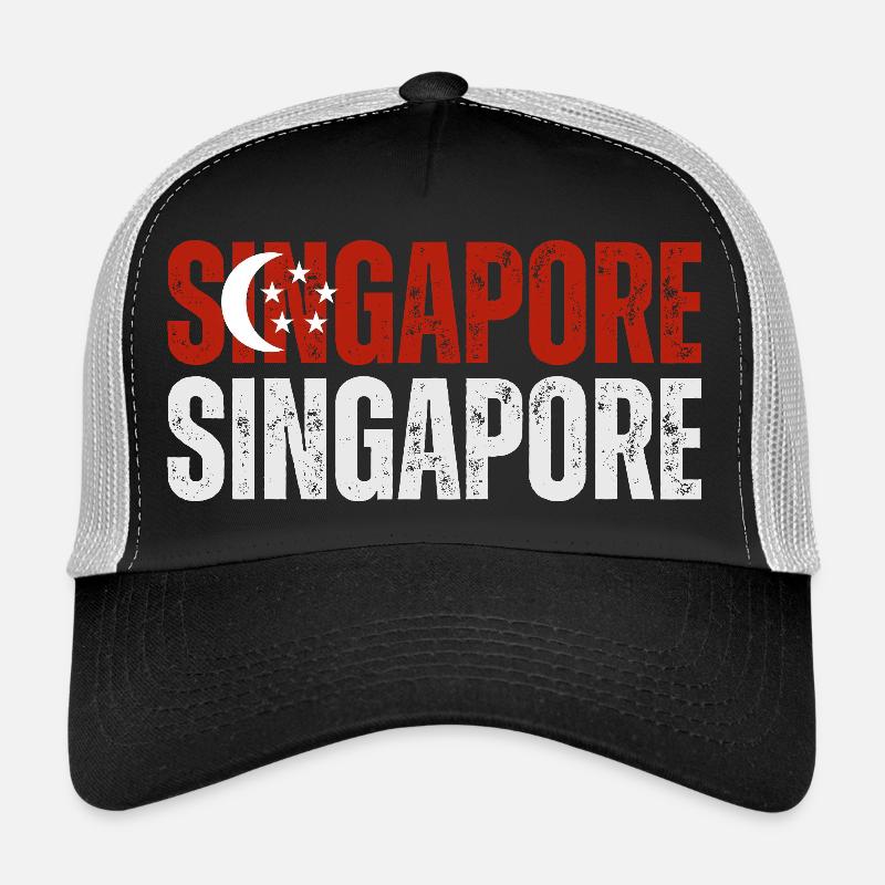Drapeau de Singapour, j’aime Singapour Casquette trucker 