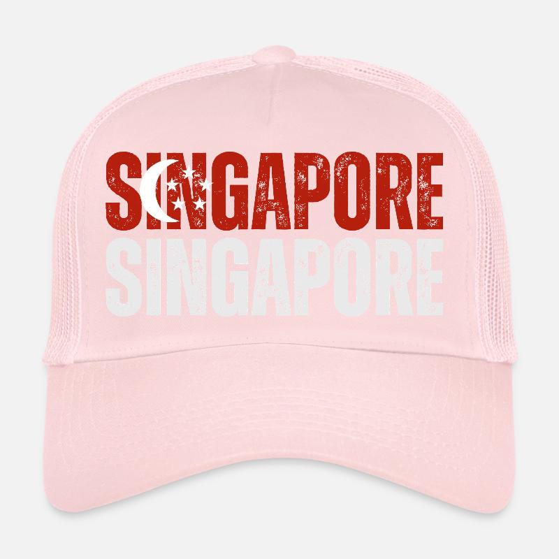 Drapeau de Singapour, j’aime Singapour Casquette trucker 