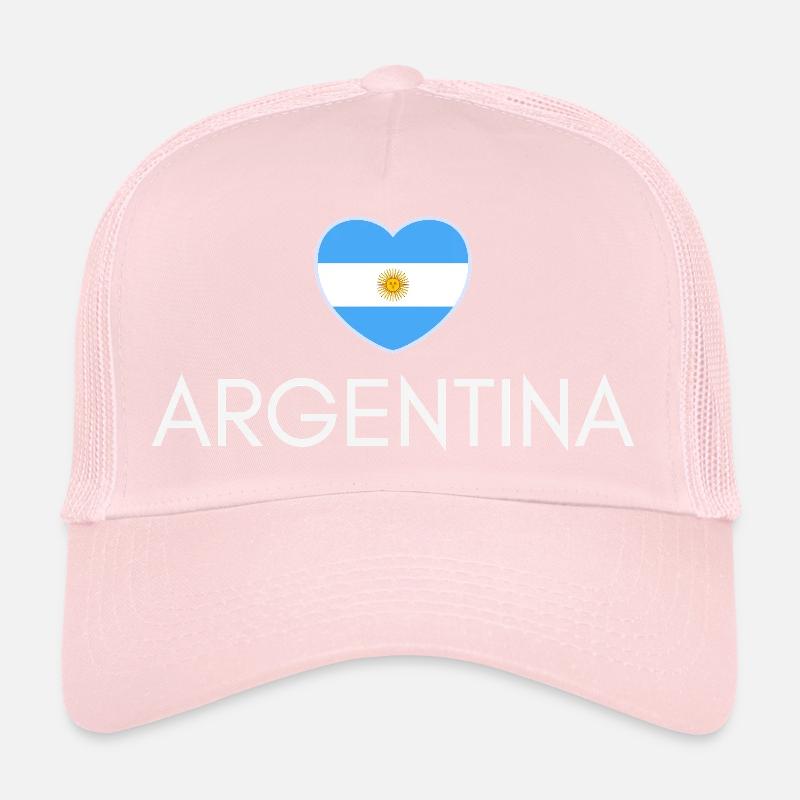 Cœur avec le drapeau argentin, j’aime l’Argentine Casquette trucker 