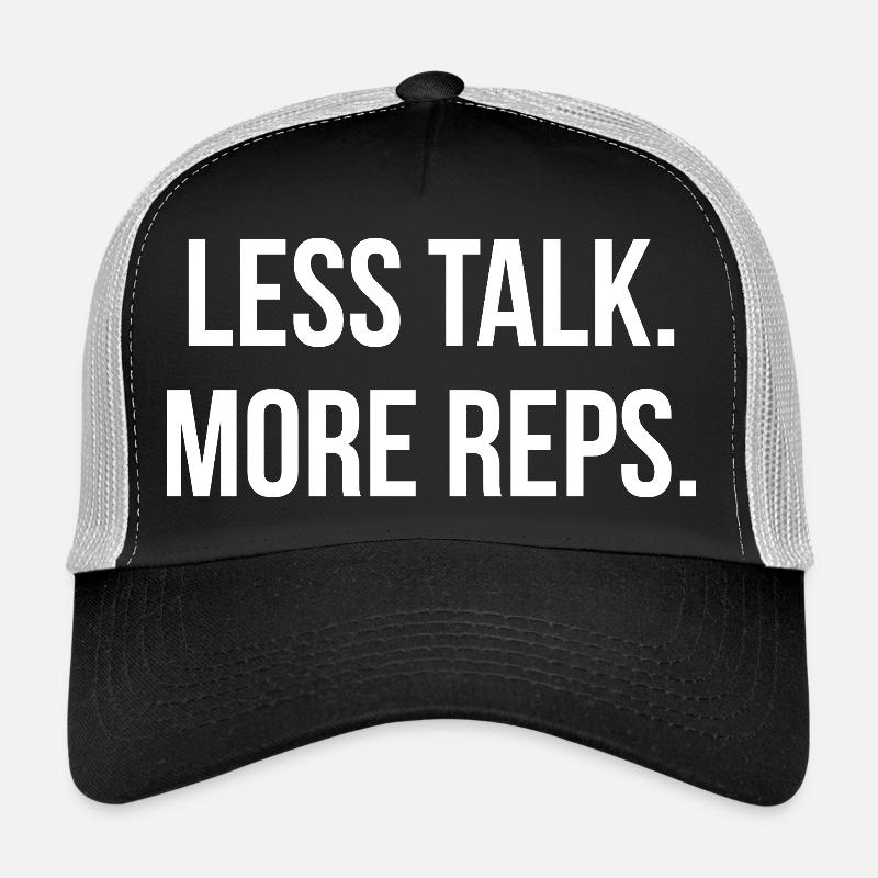 LESS TALK. MORE REPS. | Greyline Official - Trucker Cap - Schwarz/Steingrau