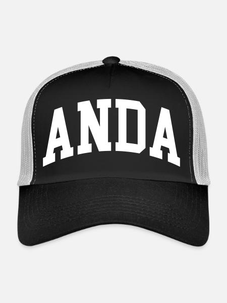 Anda - Casquette trucker  - noir/gris pierre - Devant