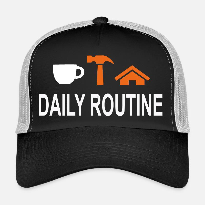 Routine quotidienne, routine quotidienne, le travail peut attendre Casquette trucker 