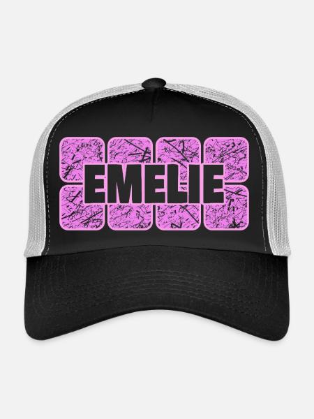 Cadeau pour Emelie - Casquette trucker  - noir/gris pierre - Devant