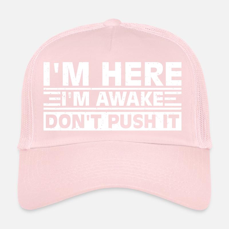 Awake Slogan Bold Typography Tee Trucker Cap