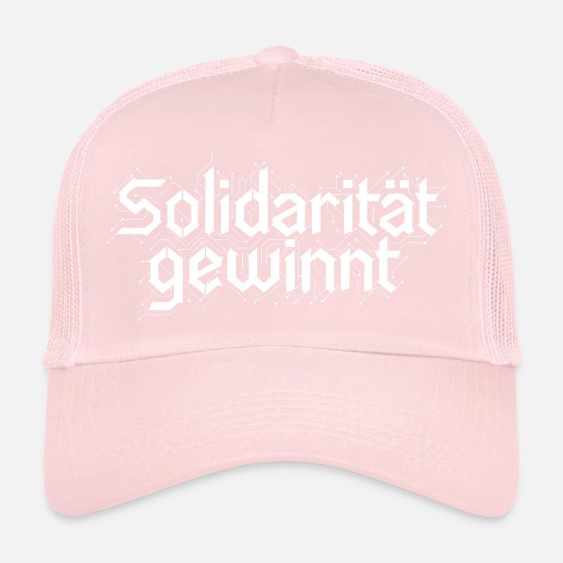 Solidarity Wins Statement Design White Trucker Cap