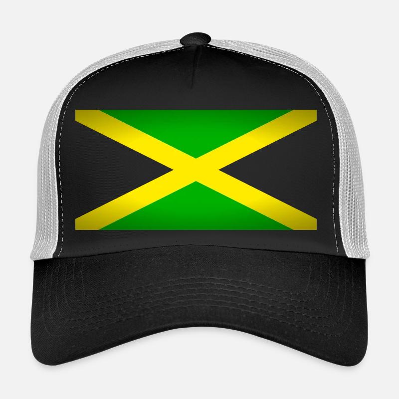 Jamaica (on black) - Trucker Cap - black/stone grey