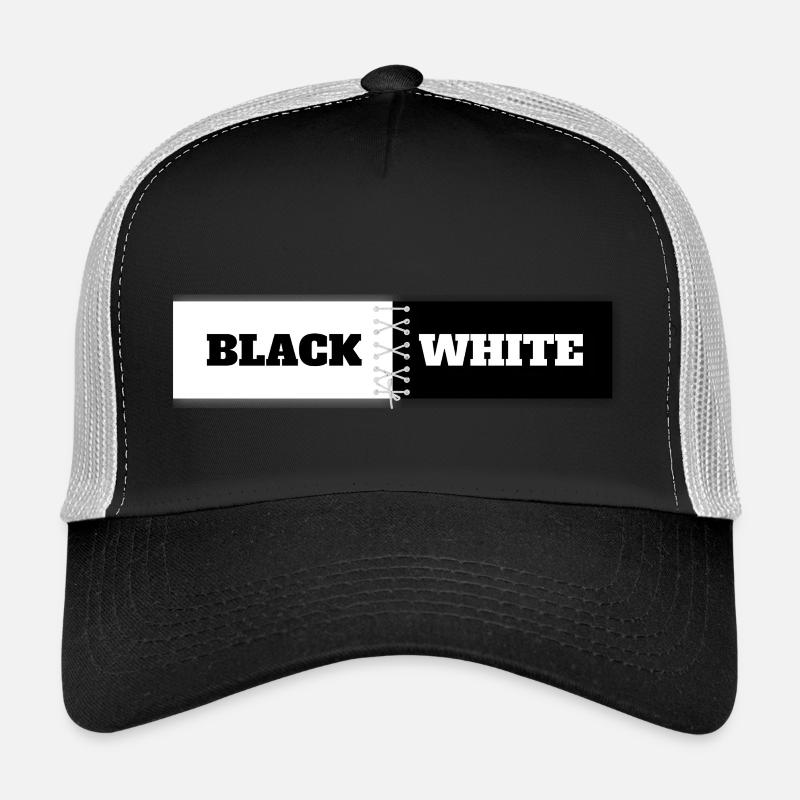 Contraste Textuel Noir et Blanc Casquette trucker 