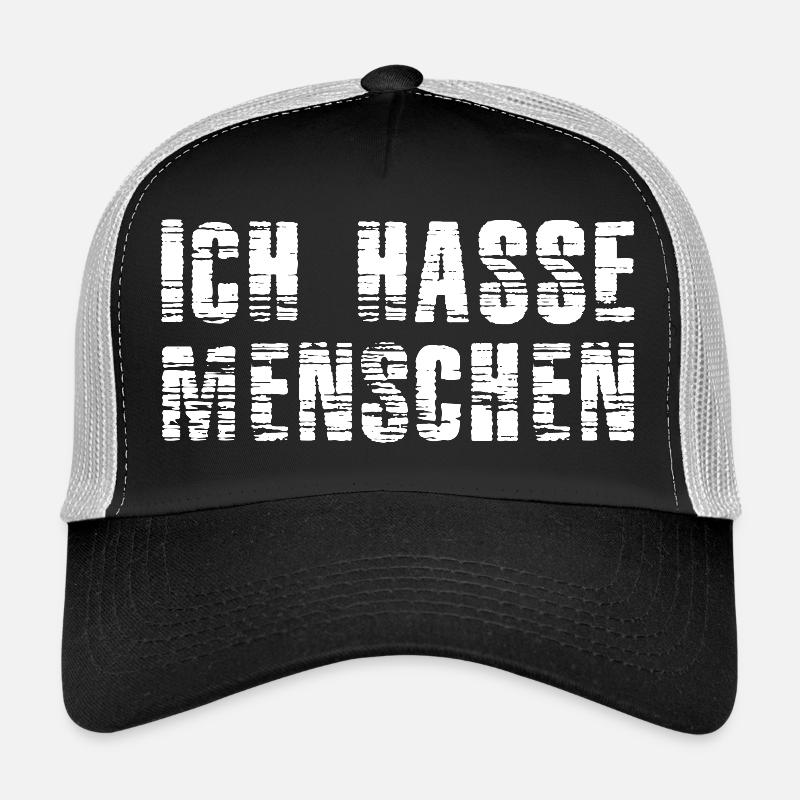Ich hasse Menschen - Trucker Cap - Schwarz/Steingrau