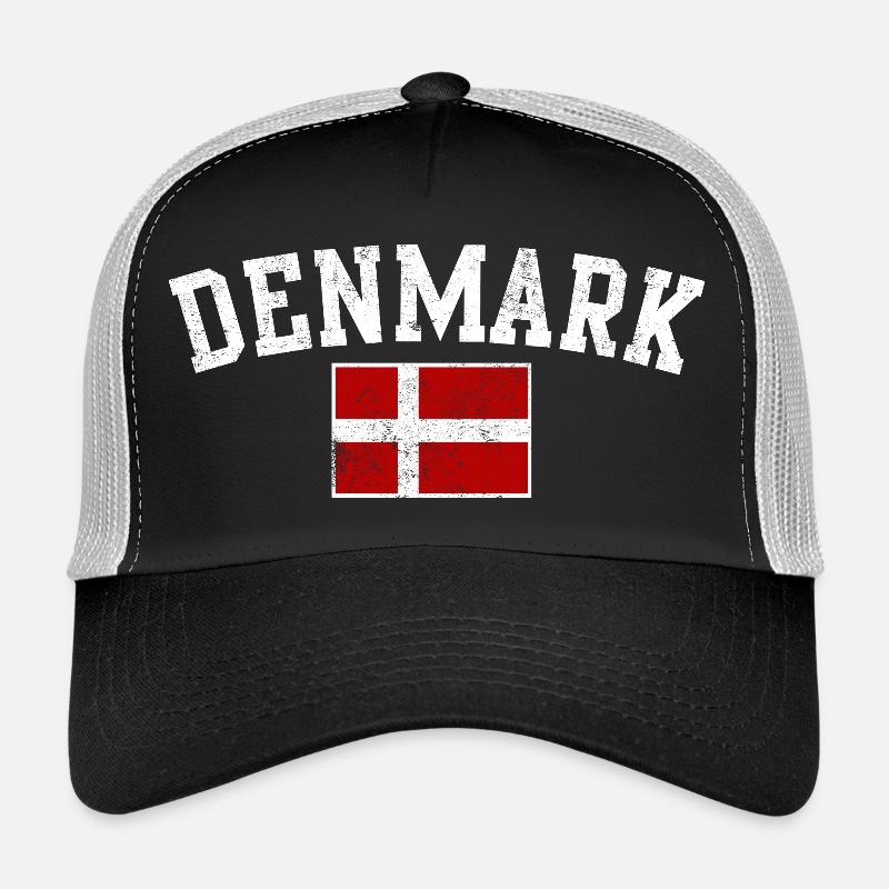 Typografie der Dänemark-Bogenflagge - Trucker Cap - Schwarz/Steingrau