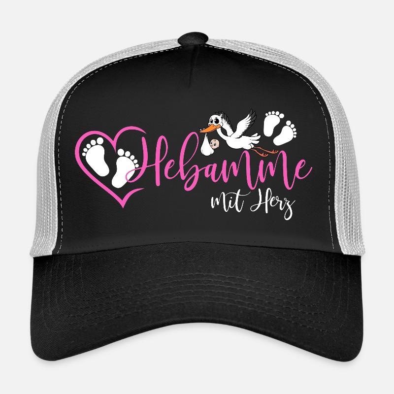 Hebamme - Trucker Cap - Schwarz/Steingrau